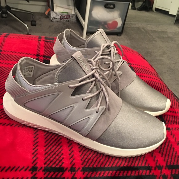 Reflective Silver and White Adidas Tubulars - Picture 1 of 6